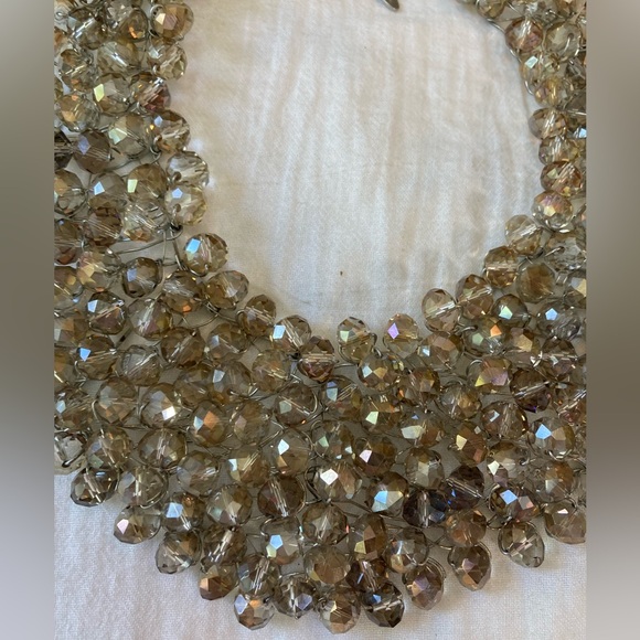 Aldo Jewelry - Aldo Arvan Crystals Mesh Cluster Bib Statement Necklace